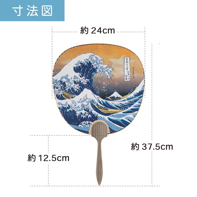 日本画 七立都うちわ 北斎・浪裏 15本セット | F220 団扇 杉柄