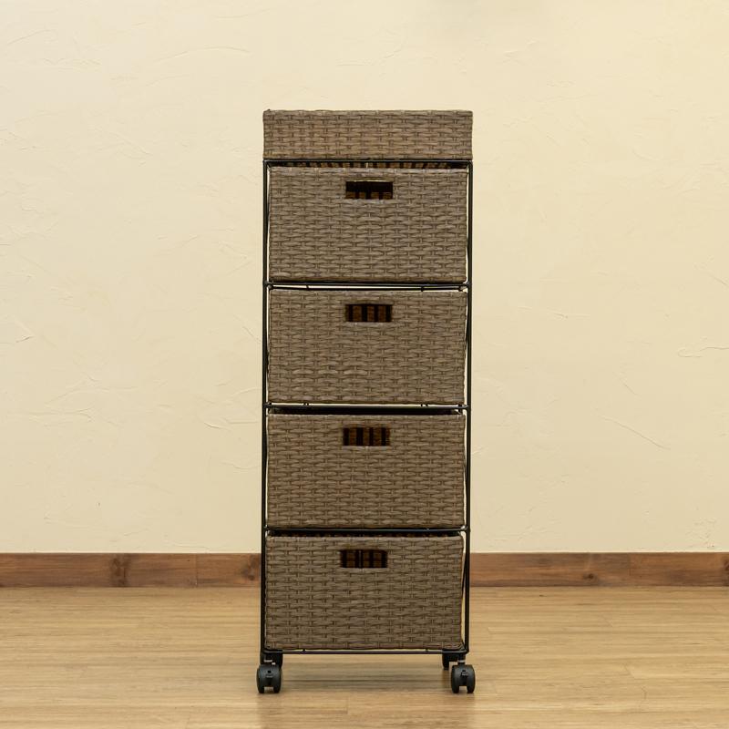 サカベ ラタン調 チェスト 4段 : Practica-LIFE - 通販 - Yahoo