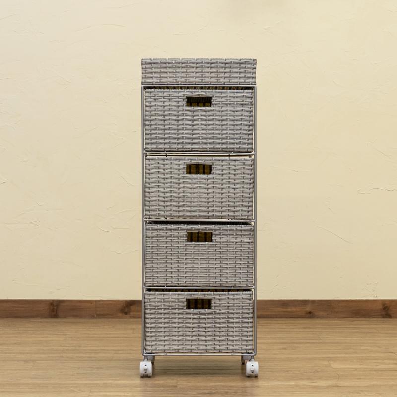 サカベ ラタン調 チェスト 4段 : Practica-LIFE - 通販 - Yahoo