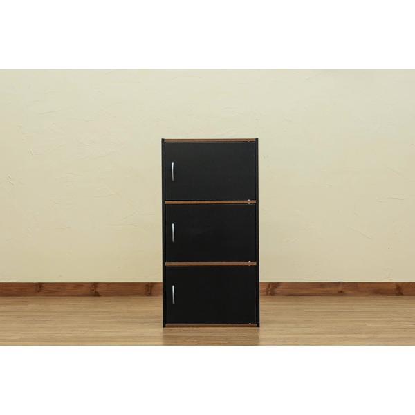 サカベ カラーボックス 3段 扉3枚付き GRANZ 3段ラック 収納ラック