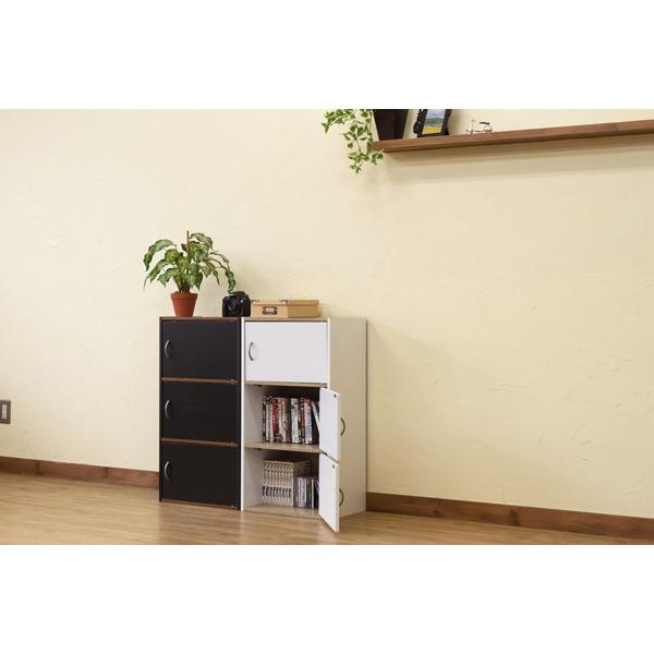 インテリア3点 サカベ カラーボックス 3段 扉3枚付き GRANZ 3段ラック 収納ラック