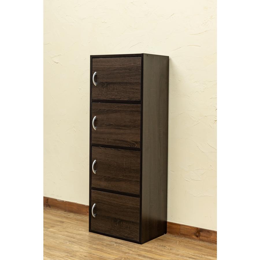 カラーボックス 4段 扉付き 収納ラック | サカベ | 01