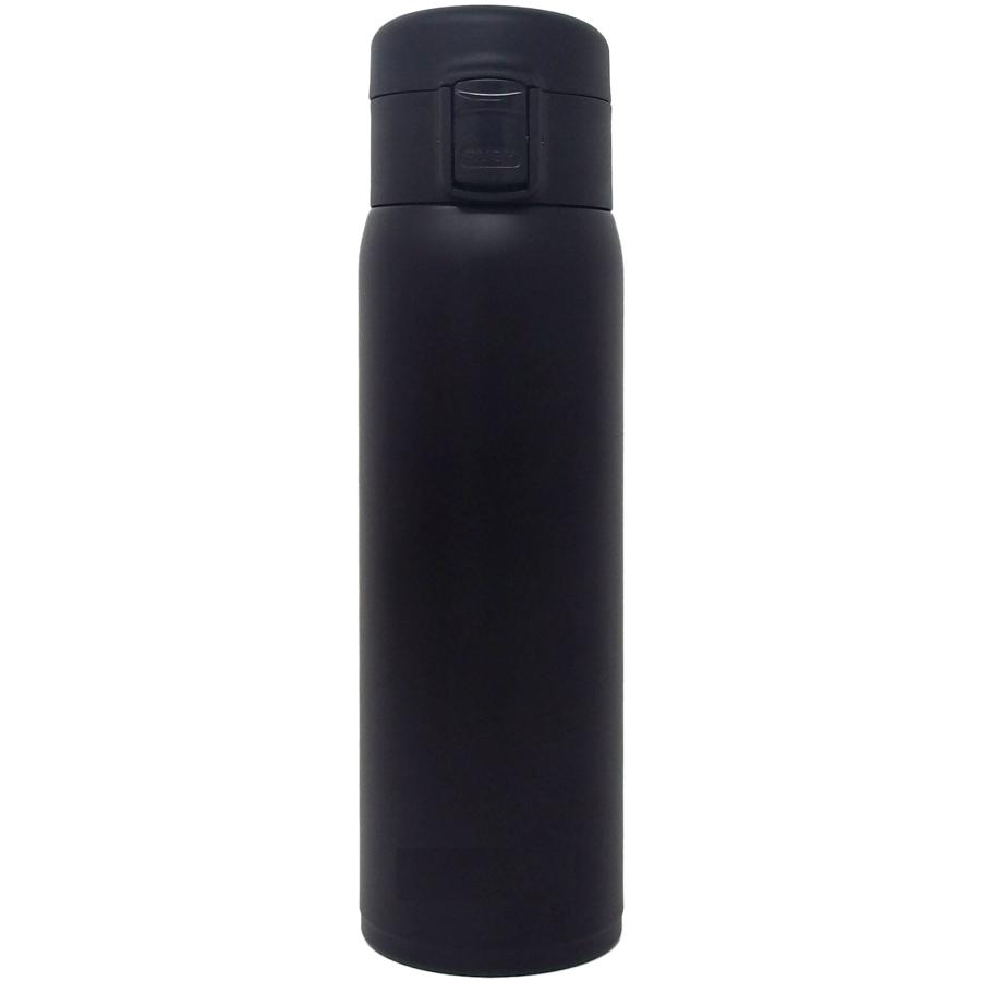 無地ふわり軽量ワンプッシュボトル480ml 水筒（ブラック） | 