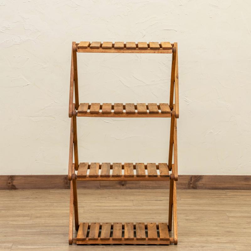 サカベ 折りたたみラック アカシア材使用 4段 : Practica-LIFE - 通販