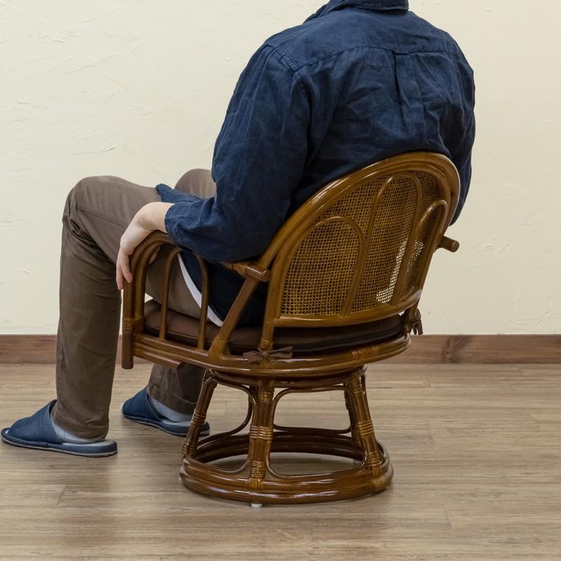 ラタン 回転座椅子 ミドルタイプ | サカベ | 09