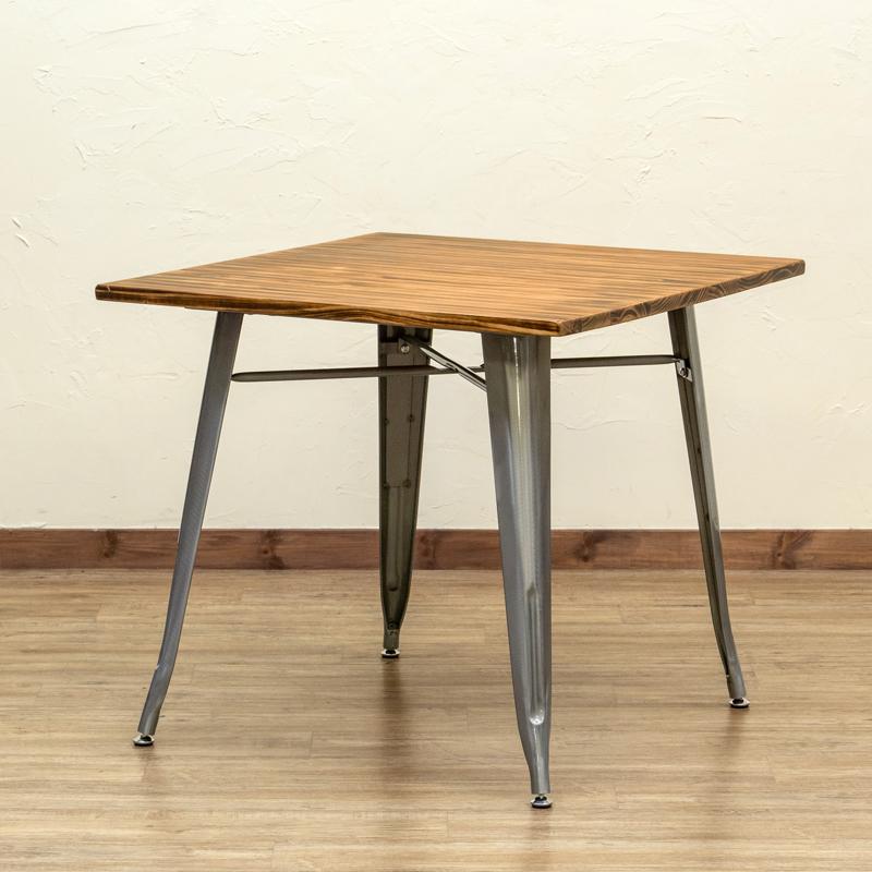 Mercury　ヴィンテージダイニングテーブル　80×80 シルバー Mercury ヴィンテージダイニングテーブル 80×80 : Practica-LIFE