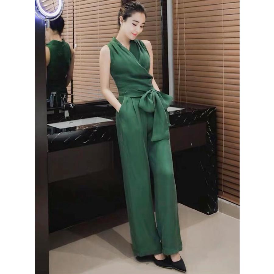 人気 オールインワン ワイドパンツ パーティードレス パンツドレス Vネック 袖なしドレス オールインワン レディース パンツスタイル オーバーオール Ao Is0079 Prairie East ヤフー店 通販 Yahoo ショッピング