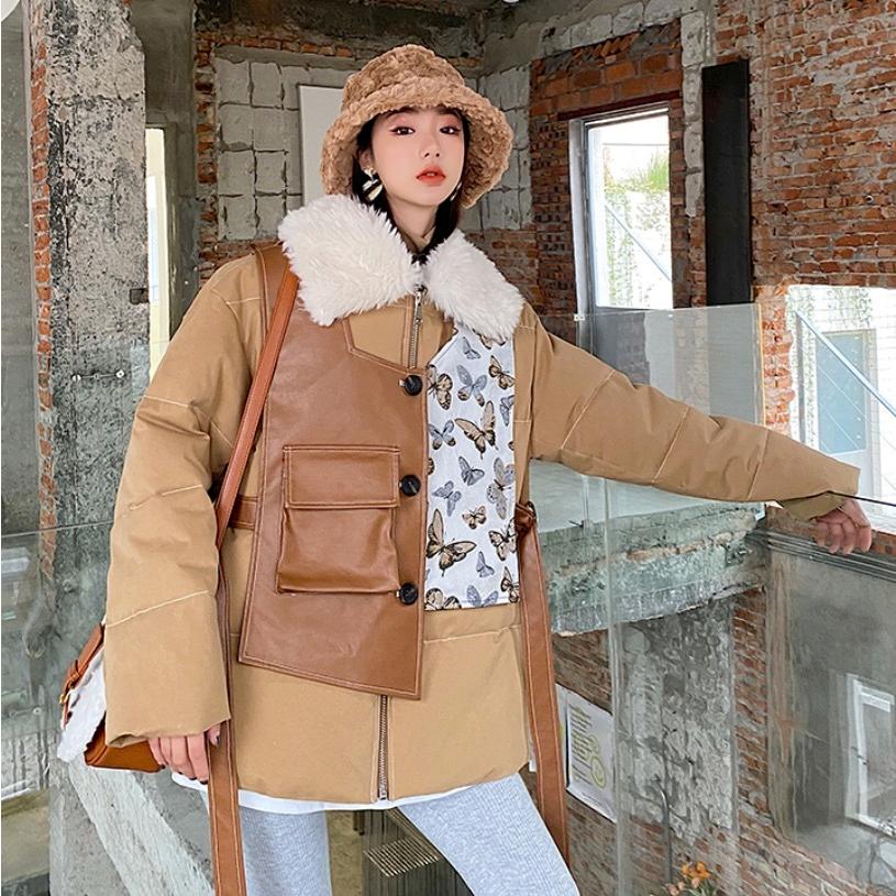 海外並行輸入正規品 アウター コート 冬 秋 50代 40代 30代 代 M S レディース 冬 秋 お出かけ カジュアル かっこいい セットアップ風 バタフライ柄 切り替え ボア襟ジャケット ミドル丈コート コート アウター Www Incasumac Com