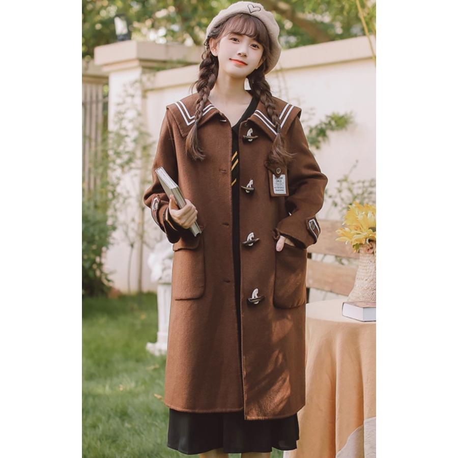 コート アウター レディース セーラーカラーコート ミドル丈コート トグルボタン コーヒー かわいい カジュアル 通学 お出かけ 女子会 デート 秋 冬 At I0702 Prairie East ヤフー店 通販 Yahoo ショッピング