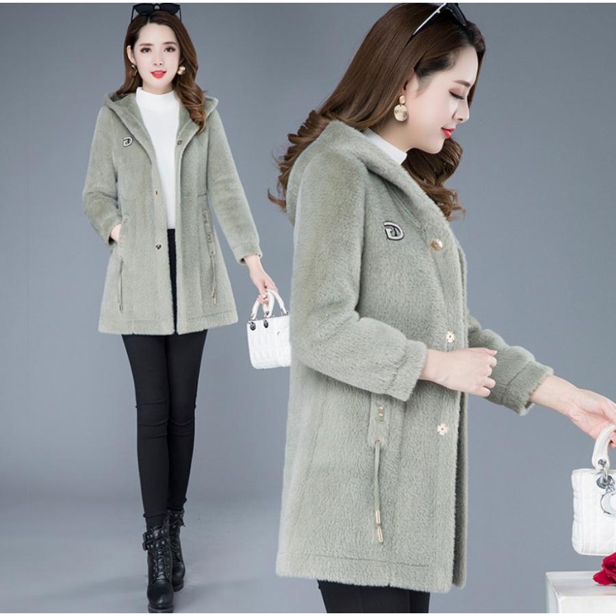 絶妙 コート アウター レディース ミドル丈コート フード付きコート フェイクファーコート グリーン キャメル シック 大人 通勤 お出かけ 秋 冬 高い品質 Hikvisionvietnam Vn