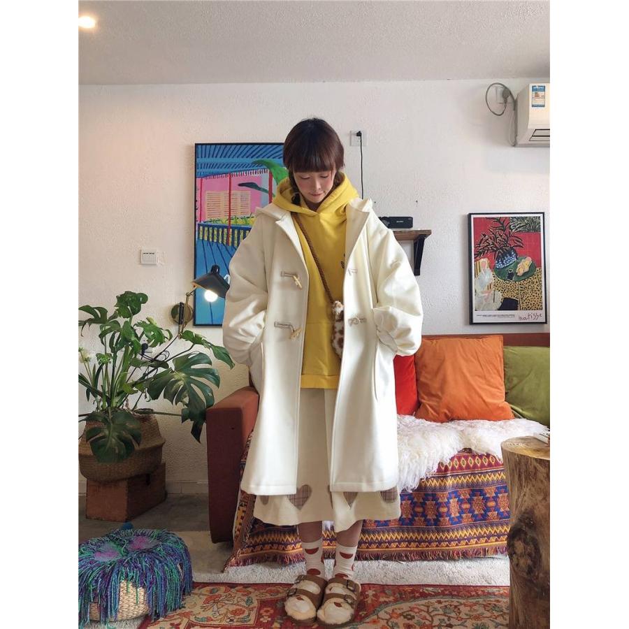 保存版 アウター レディース 冬 アウター コート ダッフルコート ロング丈 膝下 フロントポケット フード ホワイト オーバーサイズ ゆったり 通勤 通学 新規購入 Marshallschool Edu Jo