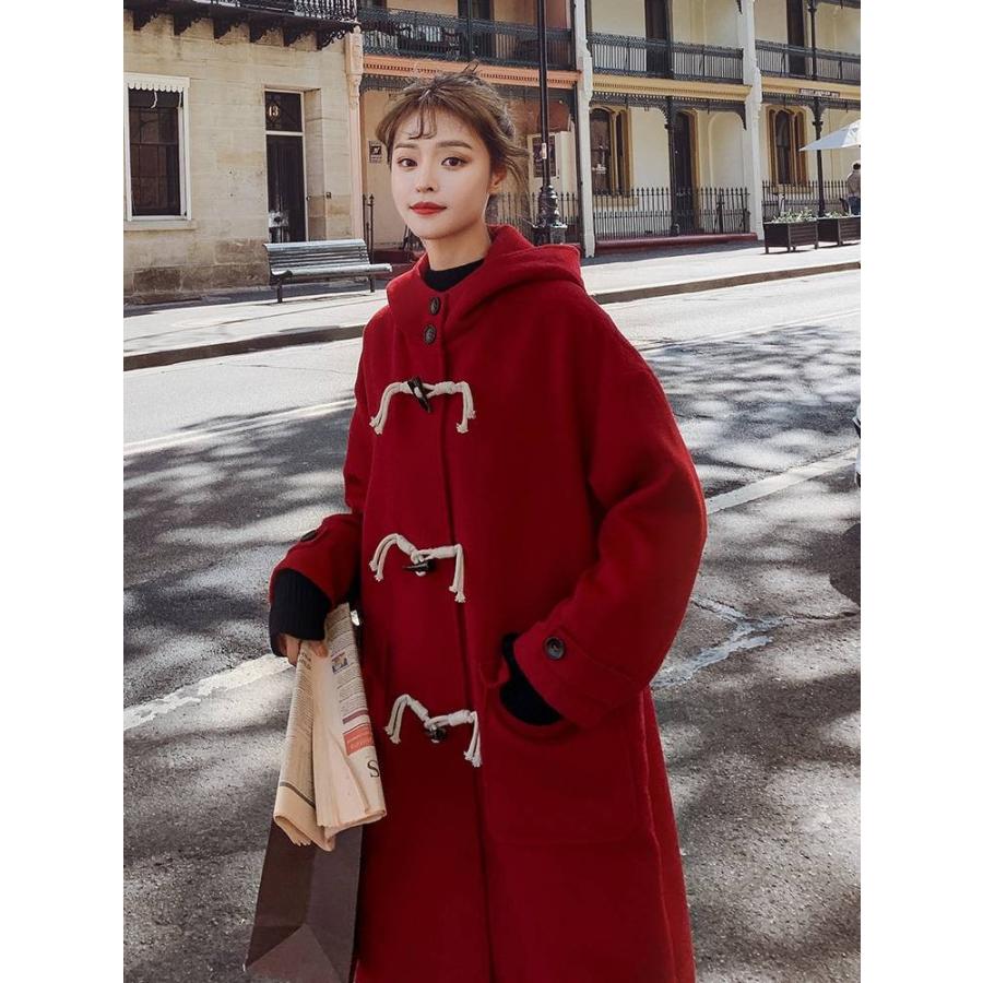 50 Off アウター レディース 冬 アウター コート ダッフルコート ロング丈 膝下 フロントポケット フード オーバーサイズ ゆったり ブラック レッド 通勤 通学 爆売り Marshallschool Edu Jo