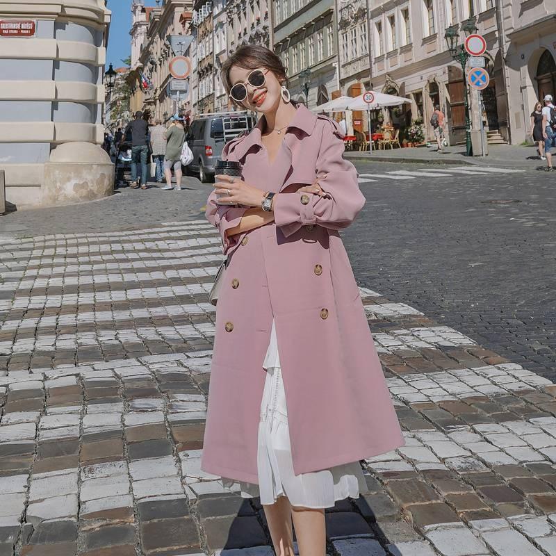 アウター レディース 冬 アウター コート ロング丈 膝下 フロントポケット ピンク Vネック ウエストベルト オーバーサイズ 通勤 通学 オフィススタイル 学生 At Y1039 Prairie East ヤフー店 通販 Yahoo ショッピング