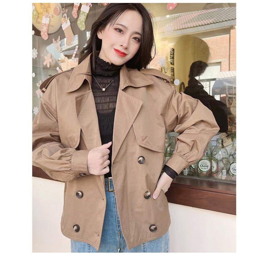お洒落 トレンチコート レディース スプリングコート 入学式 卒園式 セレモニー 春 秋 就活 アウター 30代 40代 50代 ショート丈 アースカラー 大人 シンプル 最終値下げ Foxr In