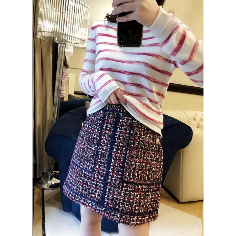 保障できる スカート ツイード 冬 秋 ファッション レディース 秋冬 ブルー レッド 30代 代 10代 L M S ミニ丈 デート 女子会 お出かけ 通学 かわいい カジュアル 台形シルエット ブルー レッド スカート Elallioli Com