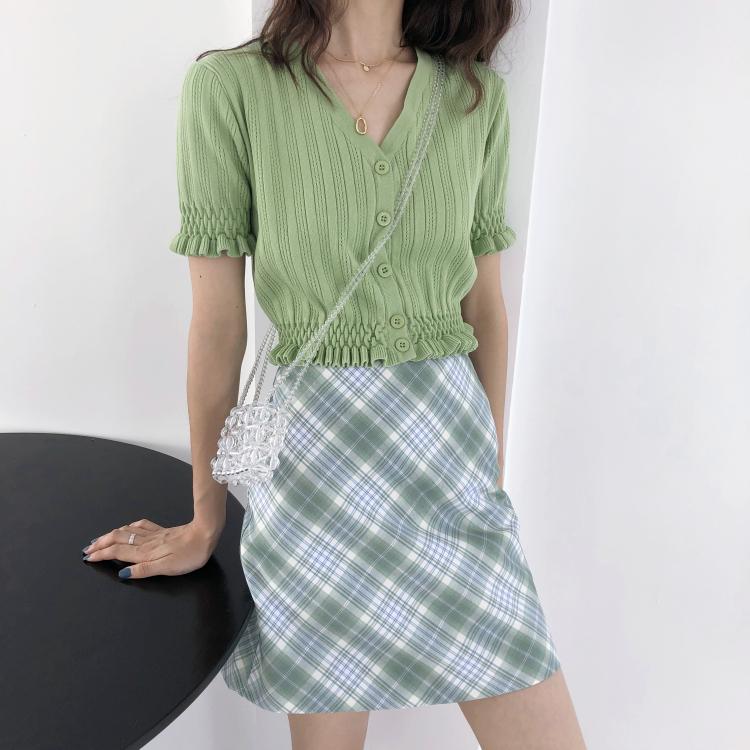 チェック スカート 春 夏 ミニ丈 Aライン フェミニン ガーリー かわいい デート 旅行 韓国 人気 女性 Sk Y5190 Prairie East ヤフー店 通販 Yahoo ショッピング