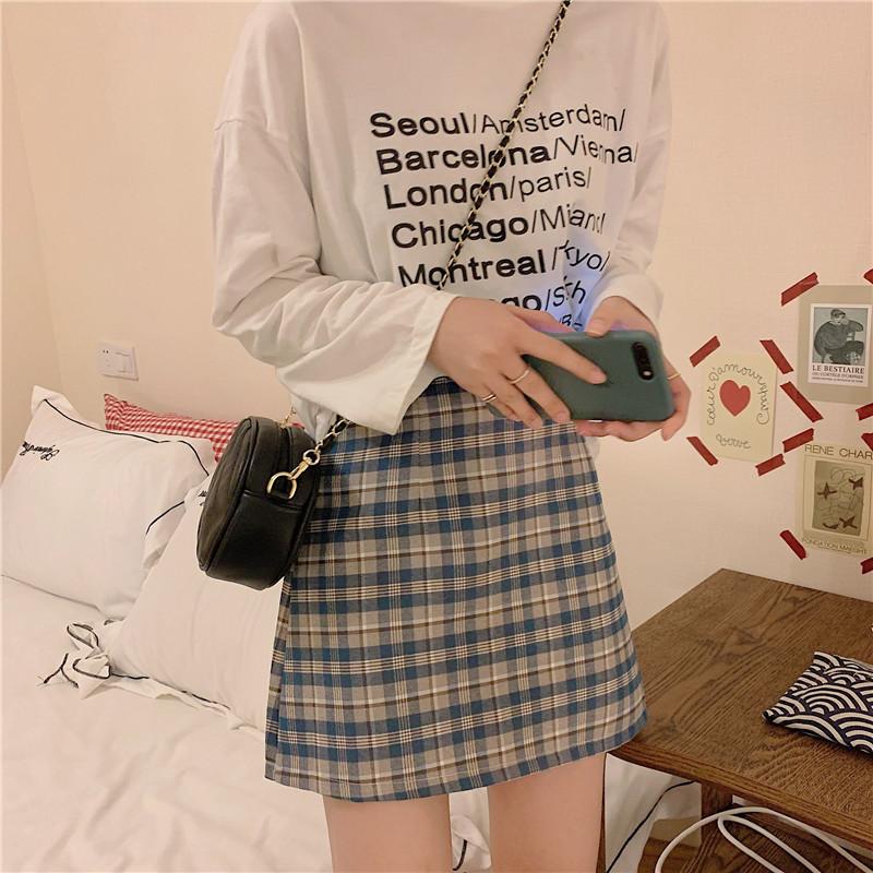 チェック スカート 春 夏 ミニ丈 タイト フェミニン ガーリー かわいい デート 旅行 韓国 人気 女性 Sk Y5199 Prairie East ヤフー店 通販 Yahoo ショッピング