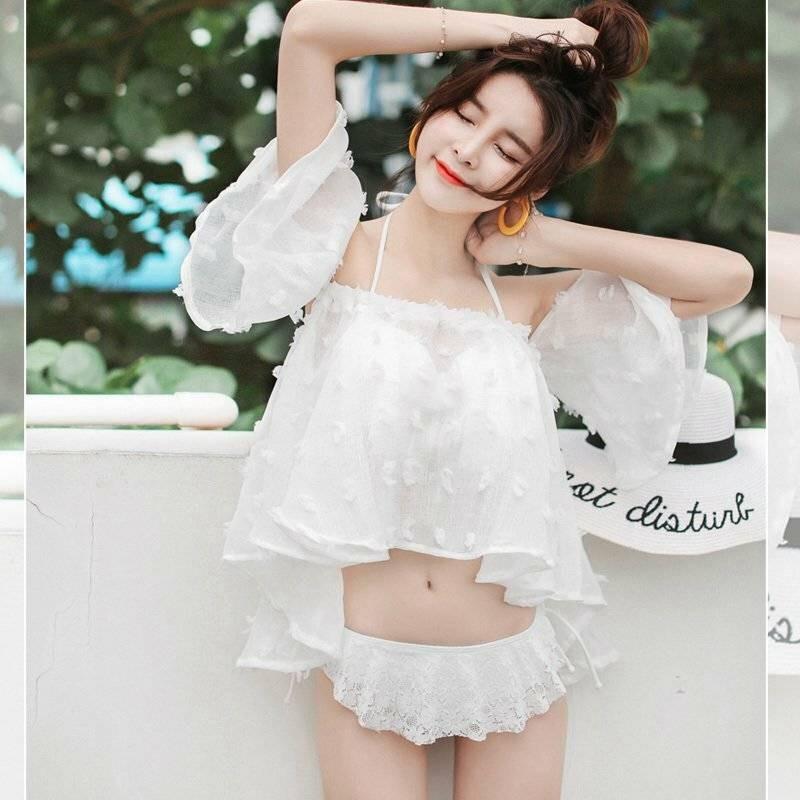 水着 白 オフショル 3点セット フリル ガーリー 可愛い 紫外線対策 フェス プール ビーチ リゾート デート 体型カバー タンキニ お届けまで2 3週間前後 即納は3日前後 了承できません