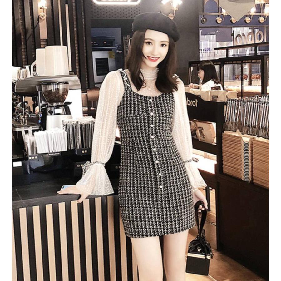 超特価激安 セットアップ ツイード 秋冬 レディース セットアップ ツーピース シャツ ミニ丈 膝上丈 ノースリーブ ジャンパースカート 長袖 ブラウス セット販売 2点セット セットアップ サイズ Xl Www Harmonylu Com