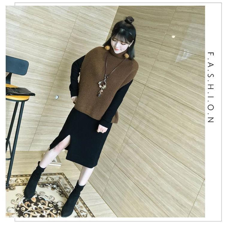 日本未入荷 秋 レディース ニットセットアップ 冬 上品 きれいめ 通勤服 Ol 大人 無地 膝丈 ワンピース 長袖 トップス 50代 40代 30代 セットアップ カラー ブラウン Pathwaysfl Org