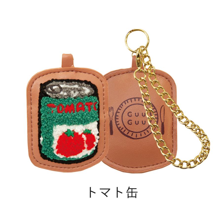 バッグチャーム キーホルダー 革 サガラ刺繍 GuuGuu 目玉焼き おにぎり