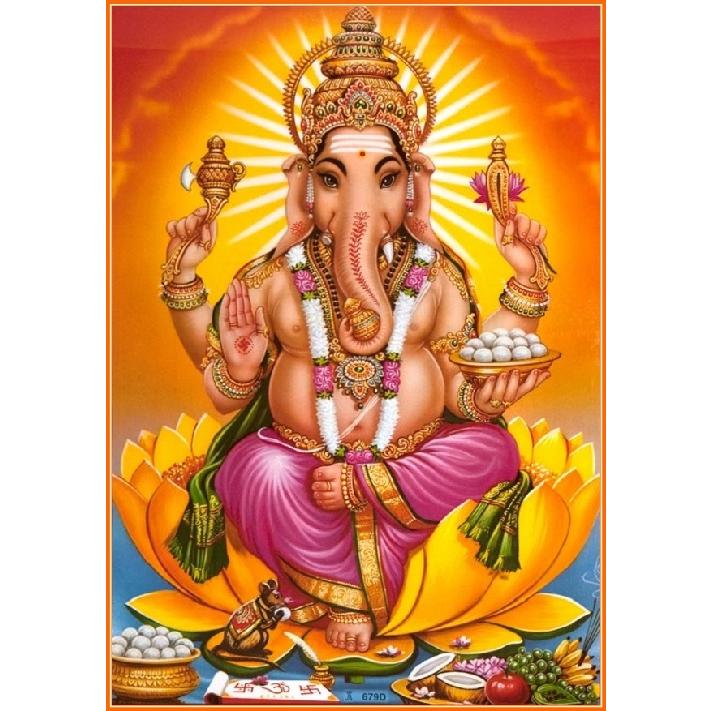 インドの神様 ガネーシャ神 お守りカード×1枚[012] India God【Ganesa