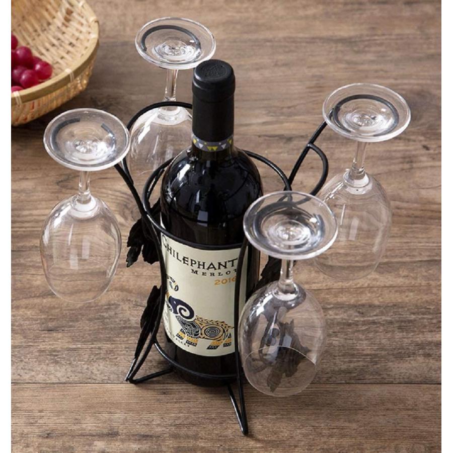 品質満点 Anberotta ワインホルダー ワイングラスホルダー 付き ワインボトル グラスラック シャンパン ボトル スタンド インテリア アンテ Materialworldblog Com