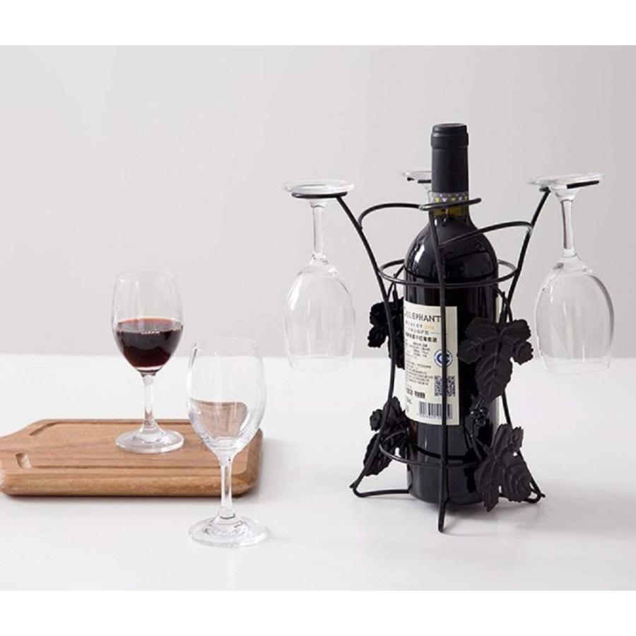 品質満点 Anberotta ワインホルダー ワイングラスホルダー 付き ワインボトル グラスラック シャンパン ボトル スタンド インテリア アンテ Materialworldblog Com