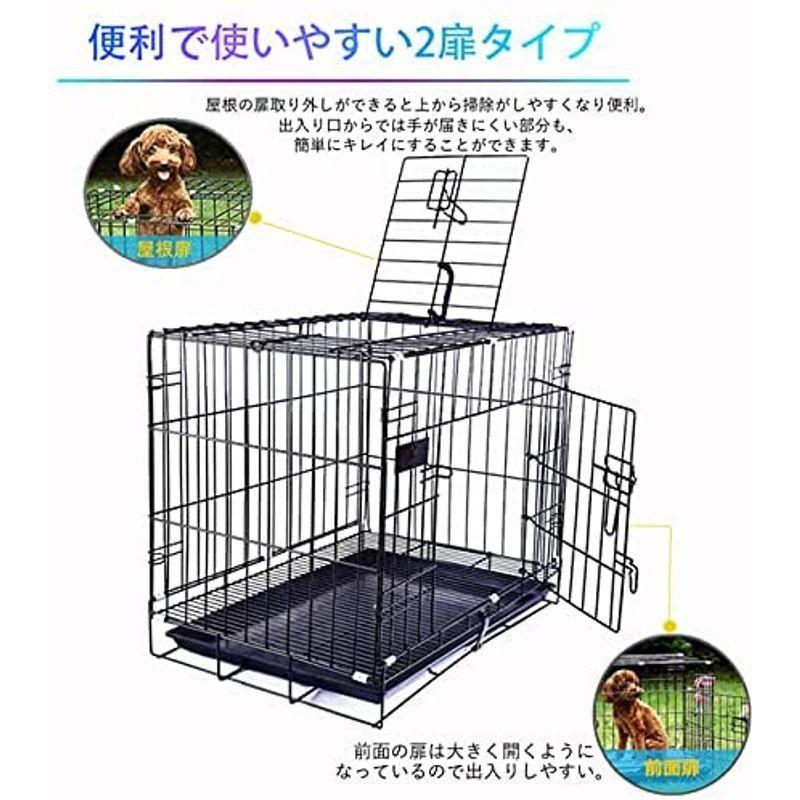 ペットケージ 犬 ゲージ M ペット サークル トレー付 折りたたみ式 屋根付き 小型犬 中型犬 大型犬 鳥 ウサギ 動物 ペット取手付 幅 004 プラサードj 通販 Yahoo ショッピング