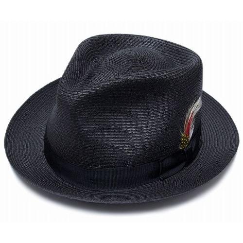 ニューヨークハット New York Hat 2319 SEWN BRAID FEDORA ソーンブレイドフェドラ ブラック バンブー メンズ レディース｜prast｜02