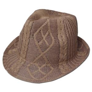 New York Hat（ニューヨークハット） ハット #7001 CABLE KNIT FEDORA, Cocoa｜prast