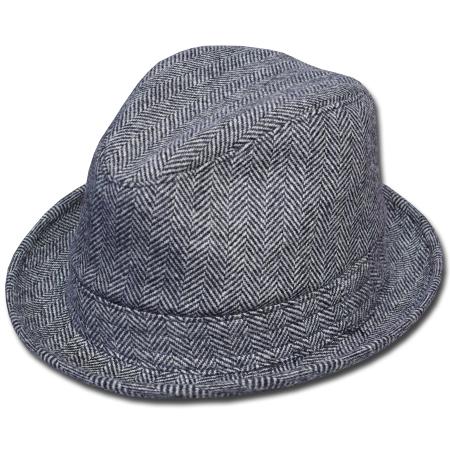 New York Hat（ニューヨークハット） ハット #5555 HERRINGBONE FEDORA, Black/White｜prast｜02