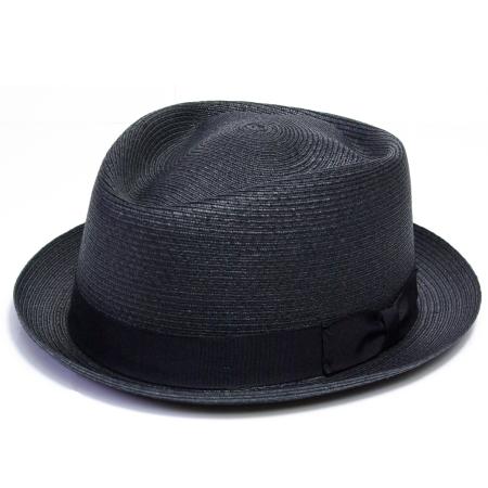 New York Hat　ニューヨークハット　 帽子 ストローハット 　2325 SEWN DIAMOND　Black｜prast｜02