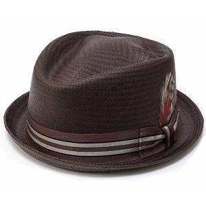 New York Hat（ニューヨークハット） 帽子 ストローハット #2175 DIAMOND STRIPE, Brown｜prast