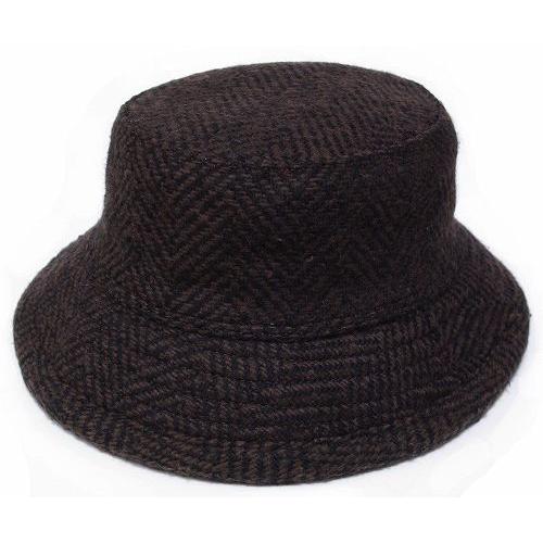 New York Hat（ニューヨークハット） バケットハット #5564 THICK HERRIGBONE BOONIE, Brown｜prast｜02