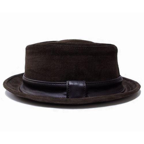 New York Hat（ニューヨークハット） ポークパイハット #9212 SUEDE PORK PIE, Brown｜prast｜04