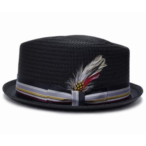 New York Hat（ニューヨークハット） 帽子 ストローハット #2175 DIAMOND STRIPE, Black ver.2｜prast｜06