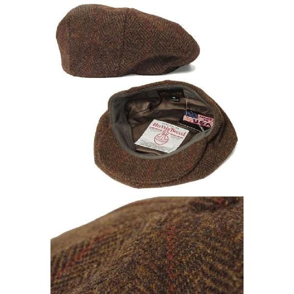 NEW YORK HATニューヨークハットハリスツイードポークパイハット茶L