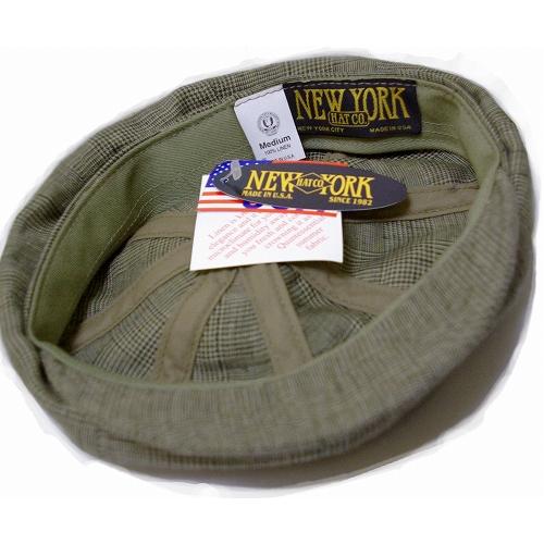 New York Hat（ニューヨークハット） キャスケット #6220 PLAID LINEN SPITFIRE, Khaki｜prast｜04