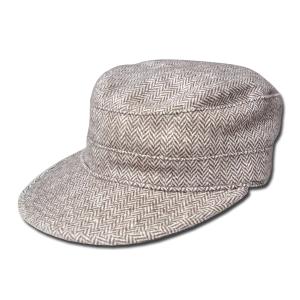 New York Hat（ニューヨークハット） ワークキャップ #9404 HERRINGBONE PRIVATE, Brown｜prast