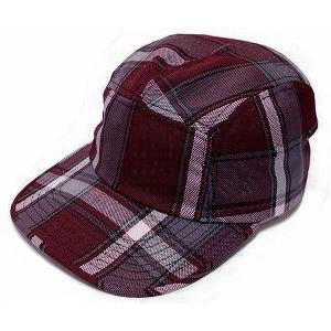 New York Hat（ニューヨークハット） キャップ #6066 PLAID CAMP CAP, Wine Red Check｜prast