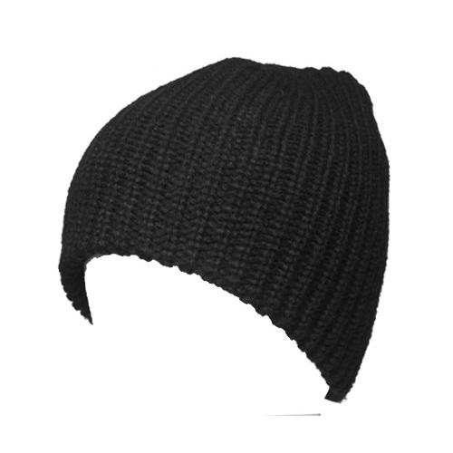 New York Hat ニューヨークハット ニットキャップ 4655 CHUNKY BEANIE チャンキービーニー Black メンズ レディース｜prast