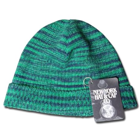 New York Hat（ニューヨークハット） ニットキャップ #4333 HEMP STRIPED CUFF, Green｜prast｜04