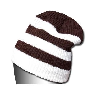 New York Hat（ニューヨークハット） ニットキャップ #4583 COLLEGE BEANIE, Brown/Ivory｜prast