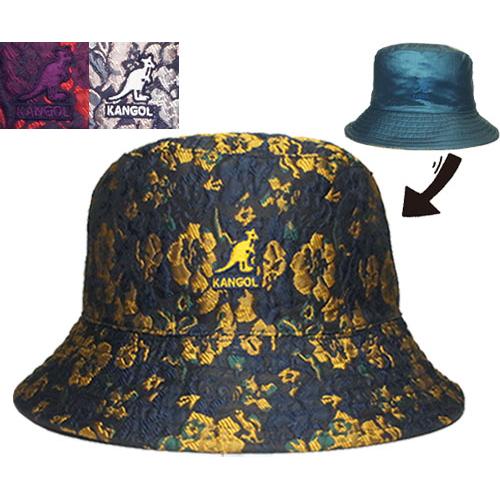 KANGOL カンゴール FLORAL JACQUARD REV BUCKET MARINETEAL KANGOL カンゴール FLORAL JACQUARD REV BUCKET MARINETEAL