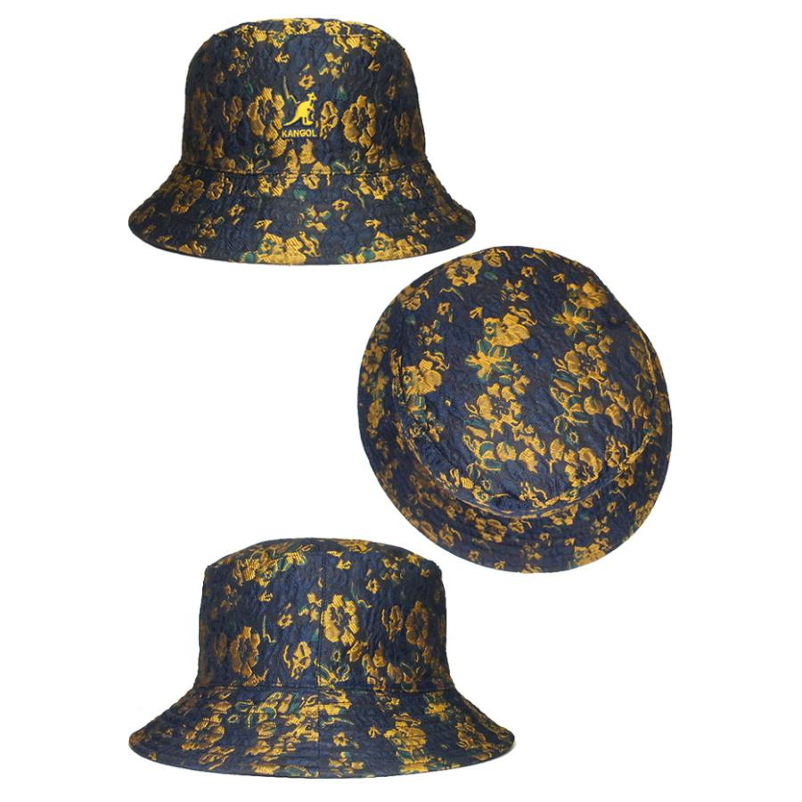 KANGOL カンゴール FLORAL JACQUARD REV BUCKET MARINETEAL KANGOL カンゴール FLORAL JACQUARD REV BUCKET MARINETEAL