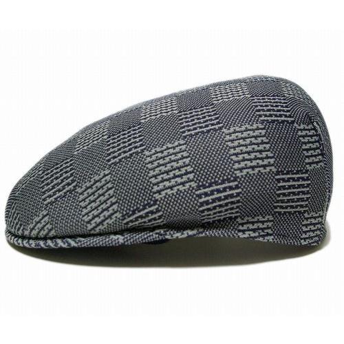 KANGOL（カンゴール） 帽子 ハンチング JACQUARD 504, Cube Check Navy｜prast｜04