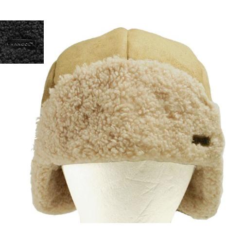 KANGOL　カンゴール　Faux　Shearling　Aviator　Tan　Black　ロシア帽　防寒　ロシアン帽子　飛行帽　フェイク　スエード　ムートン