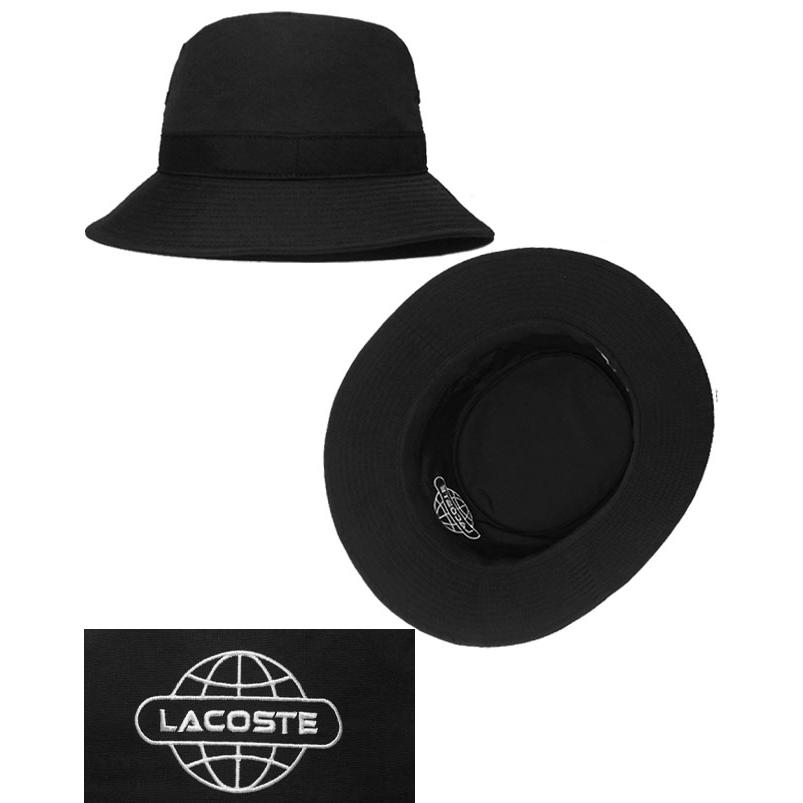 LACOSTE（ラコステ） L1287 ナイロン バケットハット ブラック 帽子