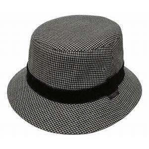 CHRISTYS' LONDON（クリスティーズ・ロンドン） 帽子 ハット Houndstooth Safari Hat, Black（25059）｜prast